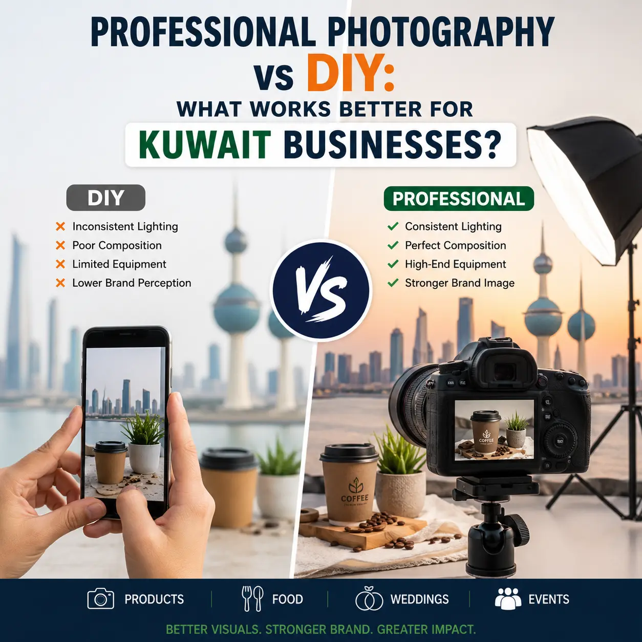 Professional photography vs DIY for Kuwait businesses